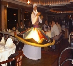 Tanoura performance during the Cairo Nile dinner cruise