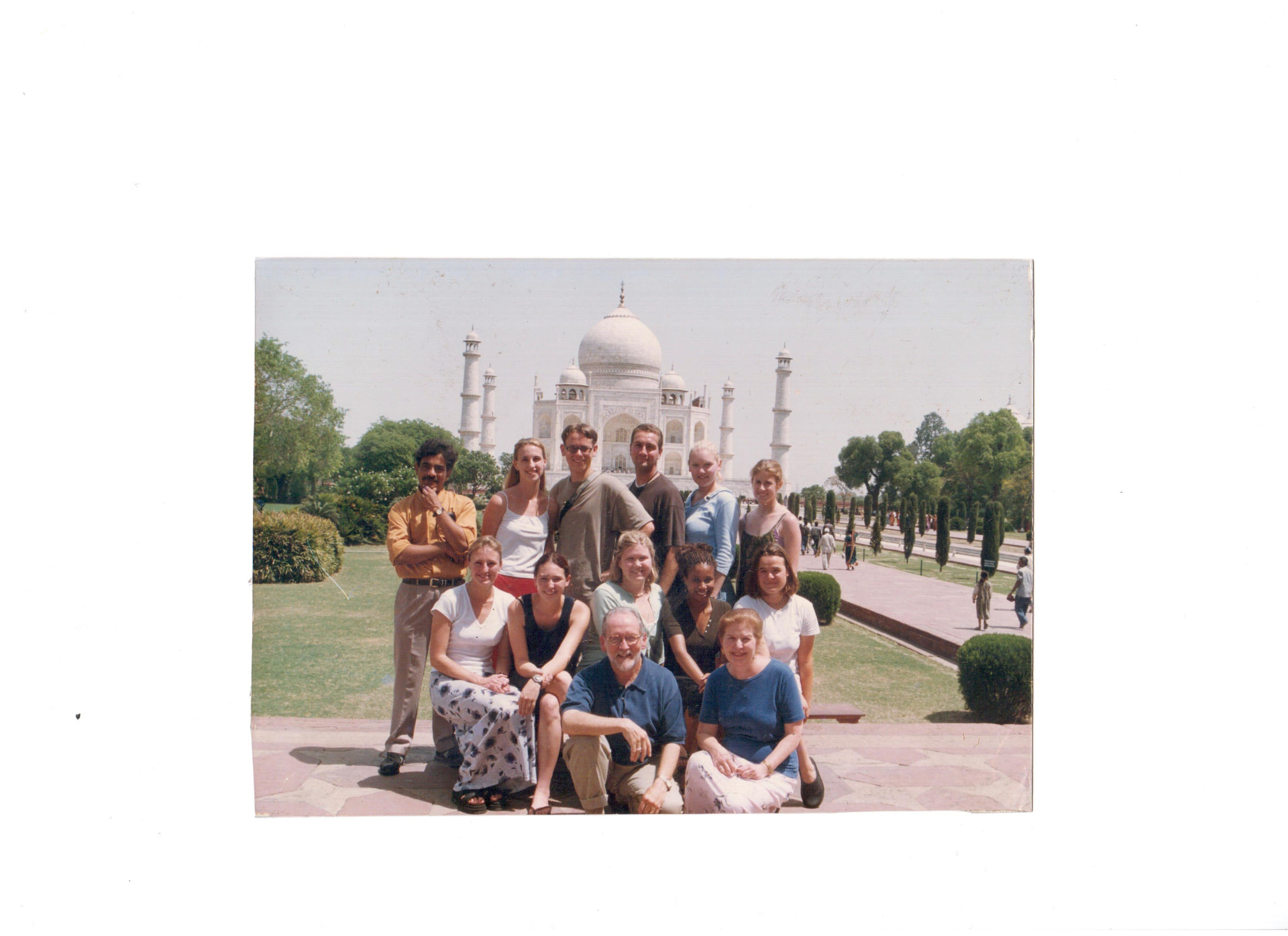 A Pepperdine University study-tour group photographed in front of the Taj Mahal